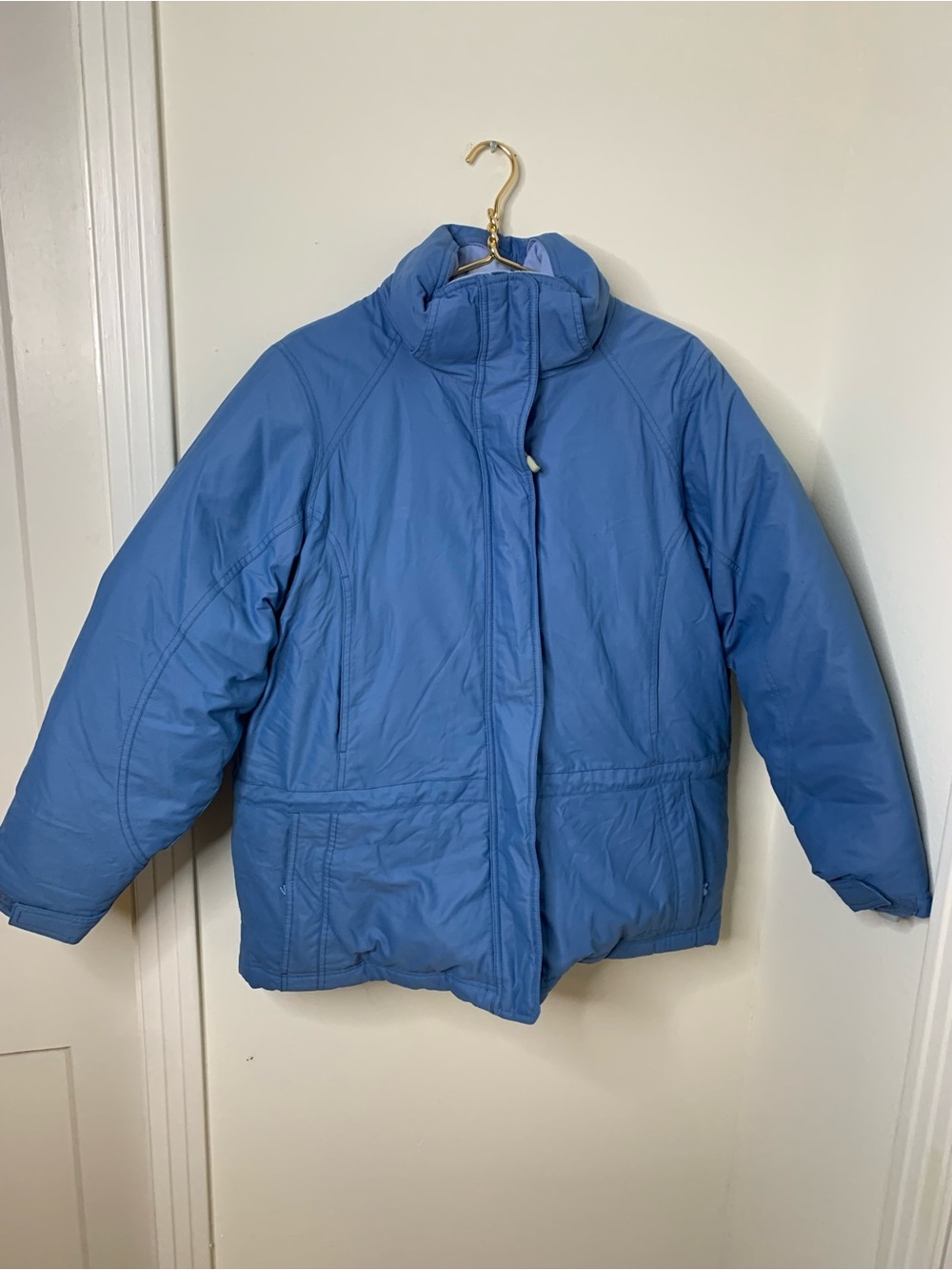 L.L. Bean jacket winter down LP petite large women’s Goretex Sky Blue